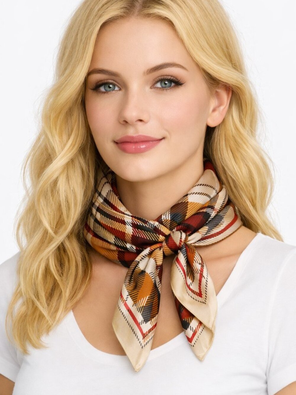 Vintage Square Plaid Scarf